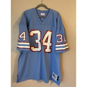 Men's 3XL NWOT Earl Campbell‎ Light Blue Oilers 1980 Authentic Jersey